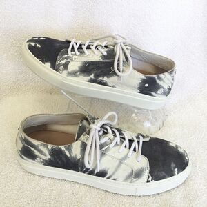 Aquatalia Womens Oralee Tennis Shoes Sz 9.5 M Grey White Tie-Dye Suede Sneakers
